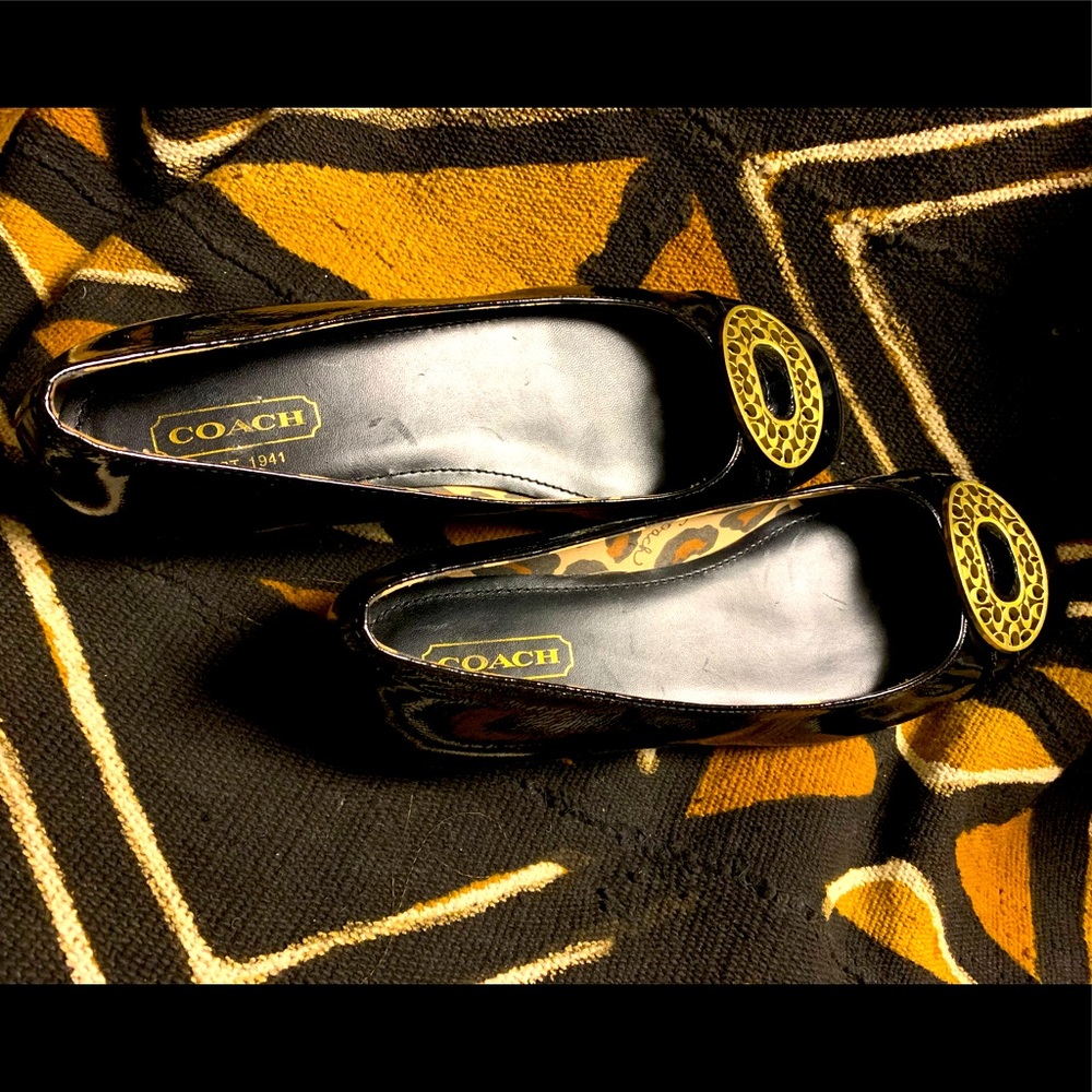 Coach leather and gold shoes size 9 flats